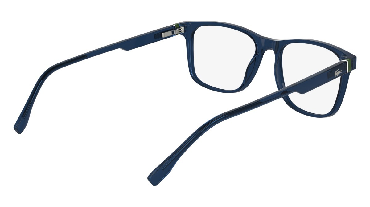 Eyeglasses Lacoste L2974 (410) color transparent blue shape rectangle lenses colore 2