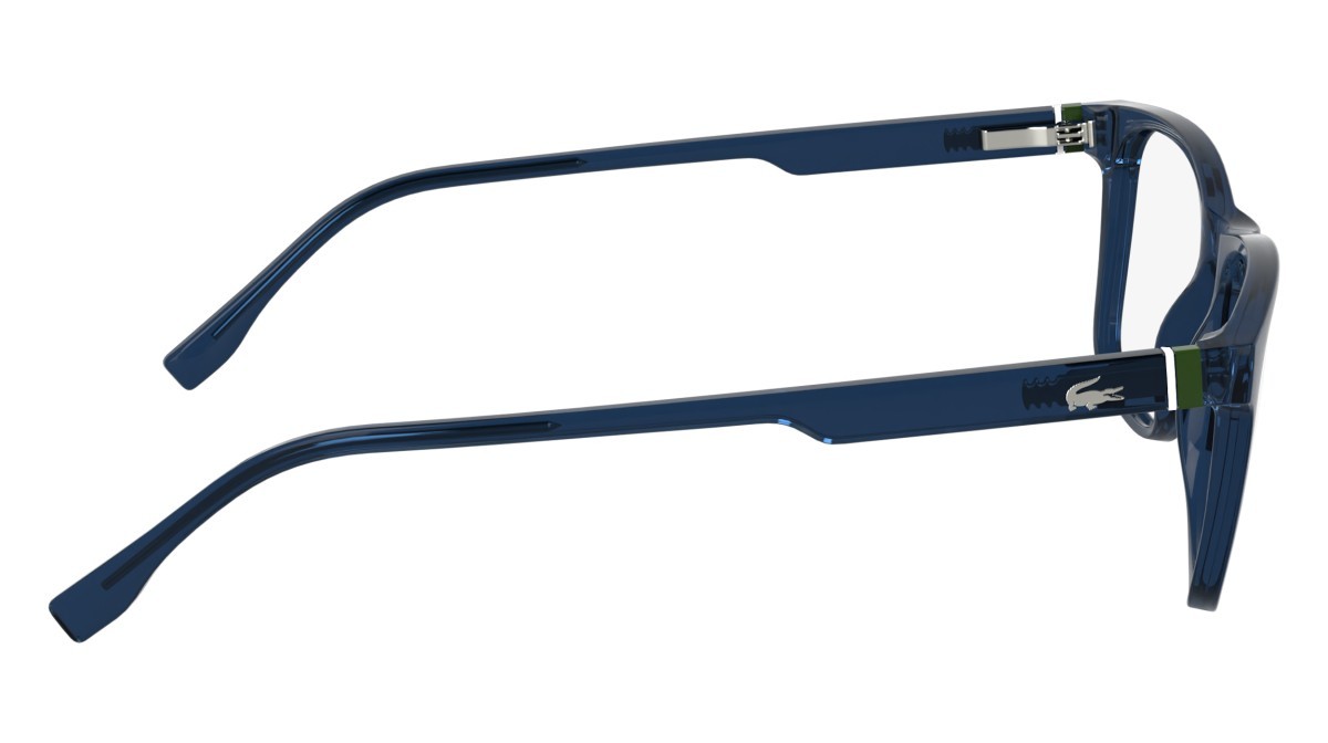 Eyeglasses Lacoste L2974 (410) color transparent blue shape rectangle lenses colore 2