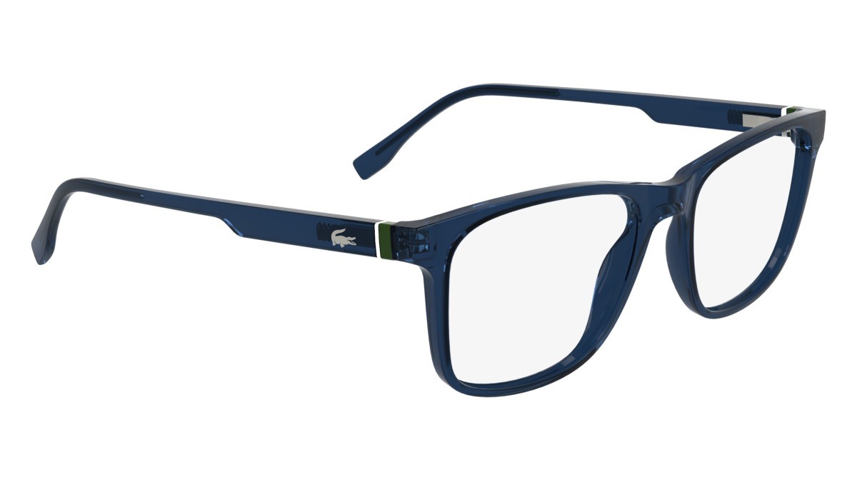 Eyeglasses Lacoste L2974 (410) color transparent blue shape rectangle lenses colore 2