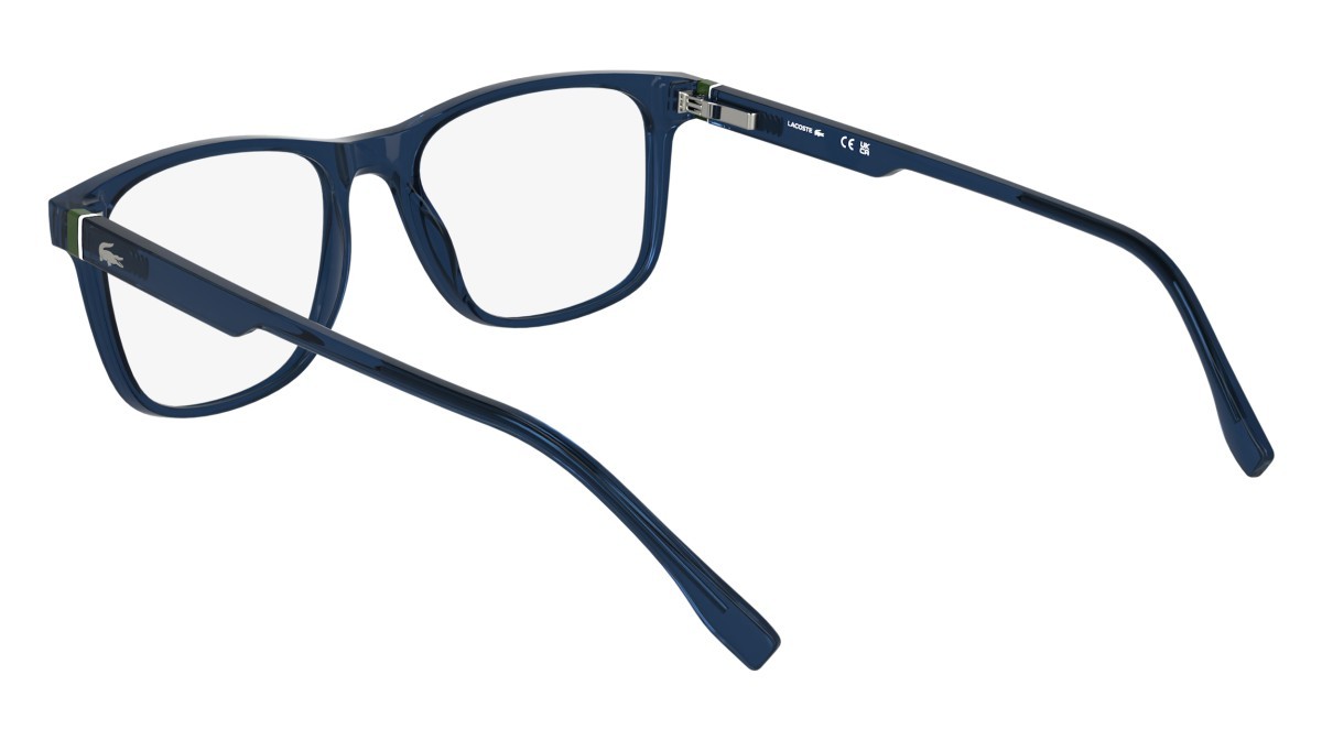Eyeglasses Lacoste L2974 N (410) color transparent blue shape rectangle 