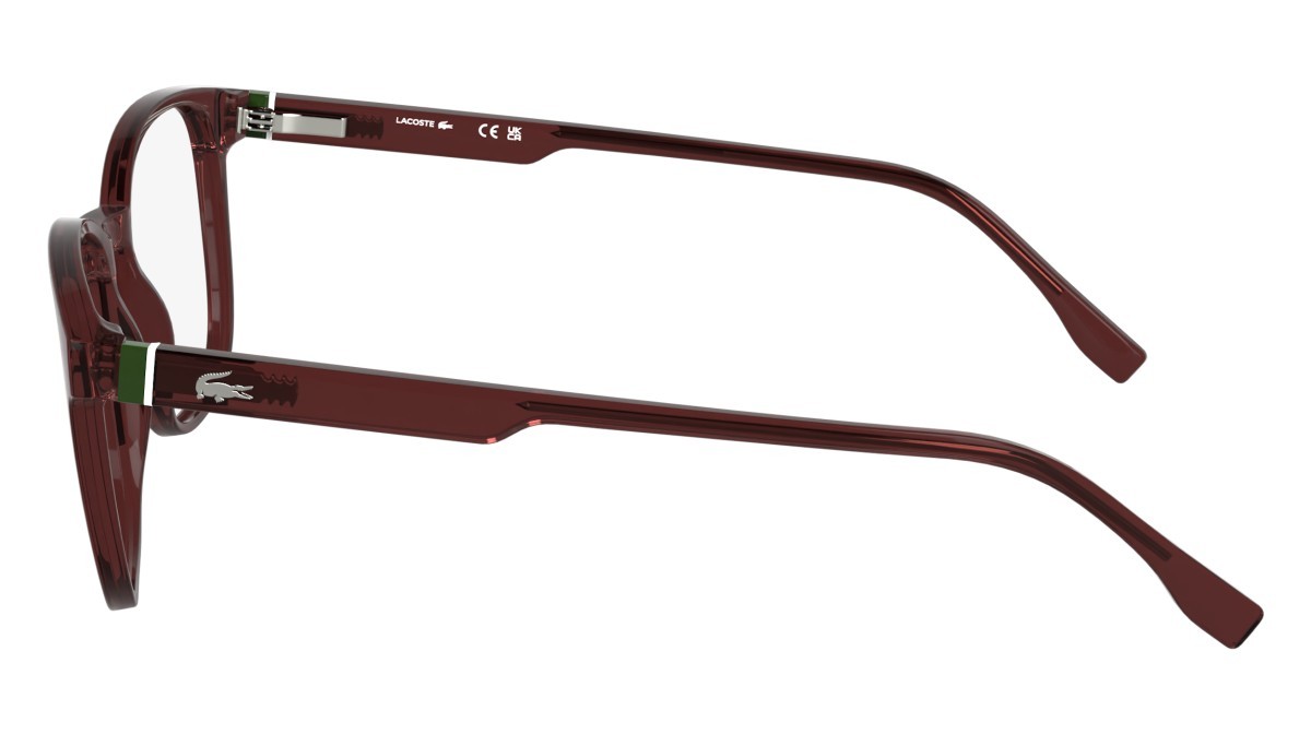 Occhiali da vista Lacoste L2975 (601) colore transparent burgundy forma rettangolare lenti colore - 4