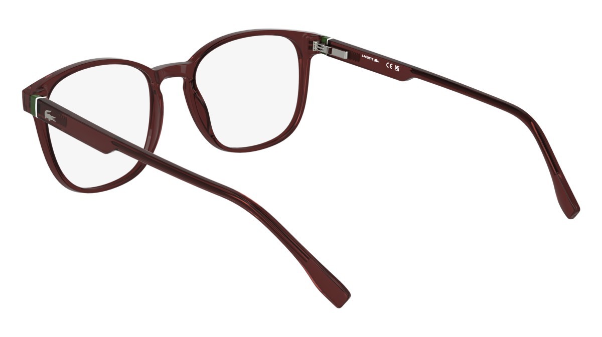 Occhiali da vista Lacoste L2975 (601) colore transparent burgundy forma rettangolare lenti colore - 4