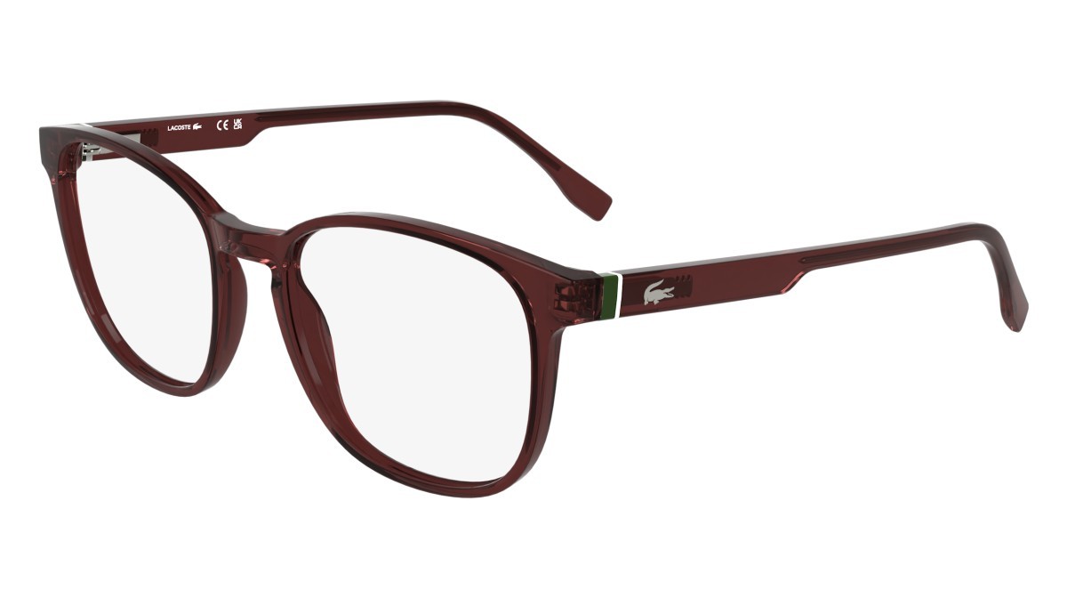 Occhiali da vista Lacoste L2975 (601) colore transparent burgundy forma rettangolare lenti colore - 4