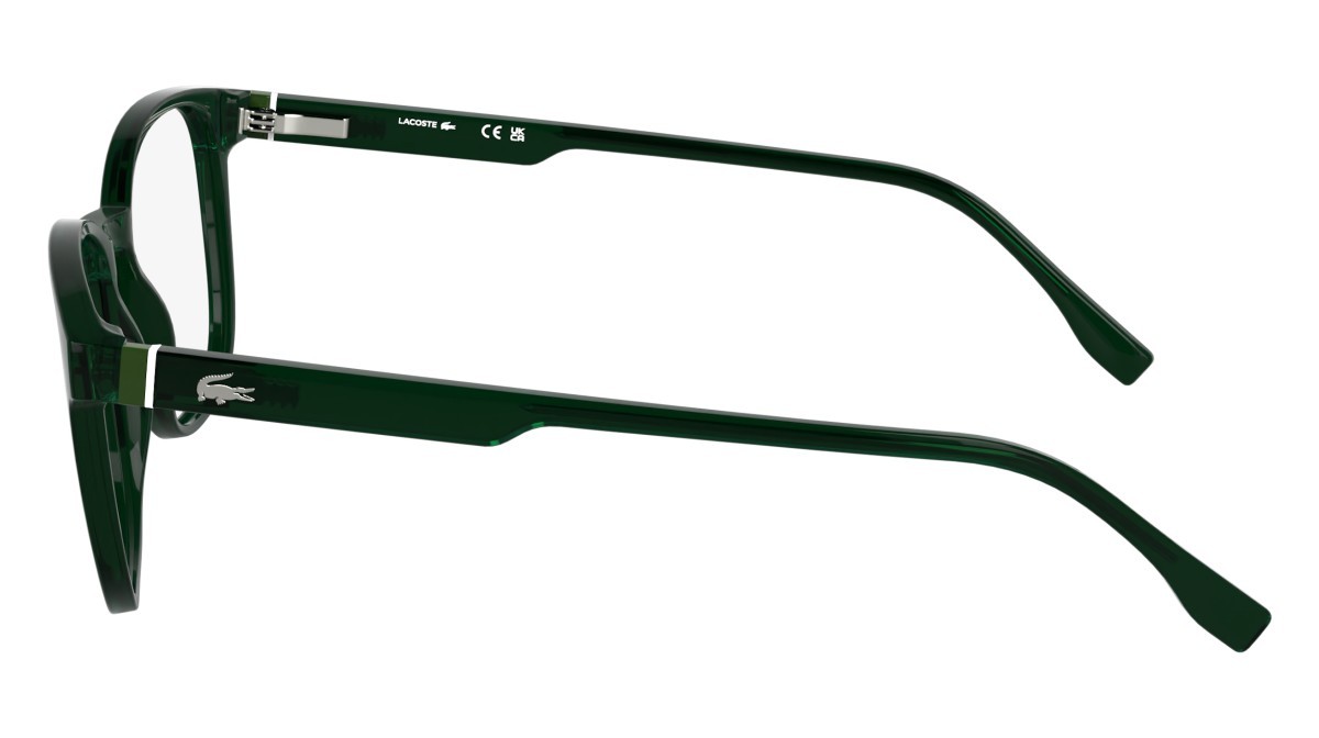 Eyeglasses Lacoste L2975 N (301) color transparent green shape rectangle 