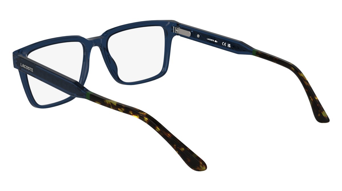 Eyeglasses Lacoste L2976 (410) color transparent blue shape rectangle lenses colore - 2