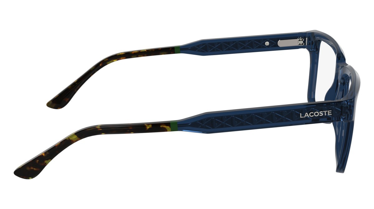 Eyeglasses Lacoste L2976 (410) color transparent blue shape rectangle lenses colore - 2