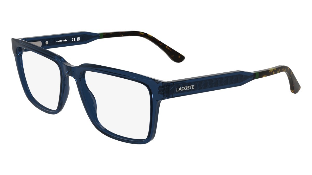 Eyeglasses Lacoste L2976 (410) color transparent blue shape rectangle lenses colore - 2