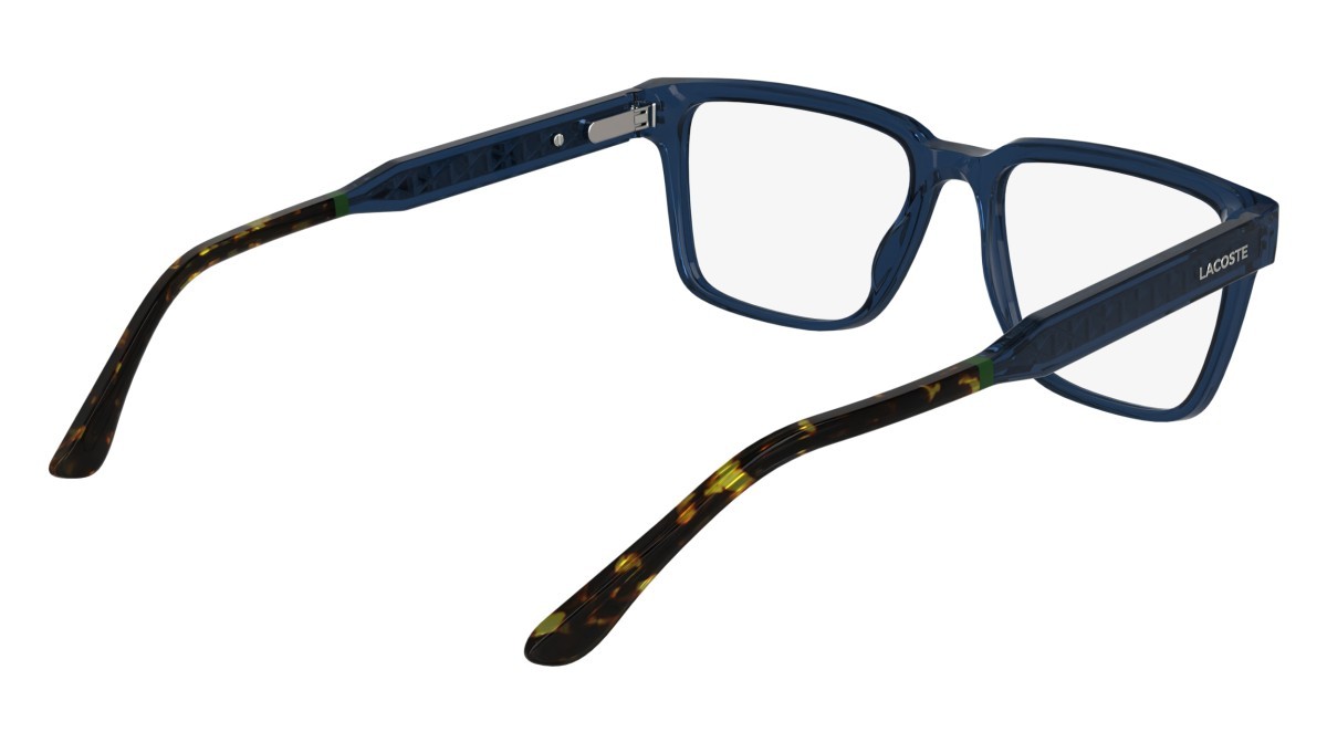 Eyeglasses Lacoste L2976 N (410) color transparent blue shape rectangle 