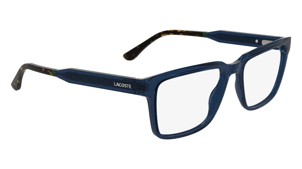 Eyeglasses Lacoste L2976 N (410) color transparent blue shape rectangle 