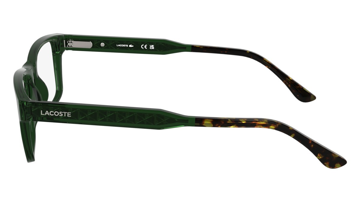 Eyeglasses Lacoste L2977 (301) color transparent green shape rectangle lenses colore - 4