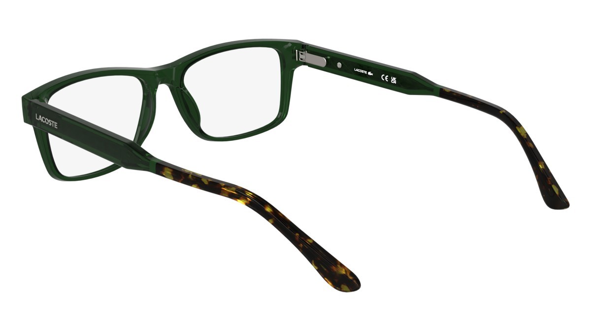 Eyeglasses Lacoste L2977 (301) color transparent green shape rectangle lenses colore - 4