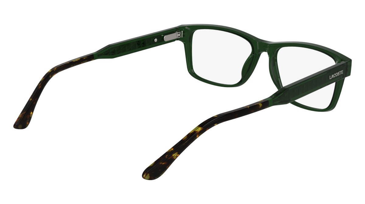 Eyeglasses Lacoste L2977 (301) color transparent green shape rectangle lenses colore - 4