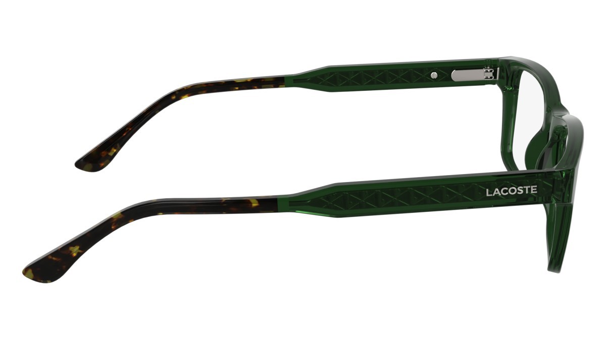 Eyeglasses Lacoste L2977 (301) color transparent green shape rectangle lenses colore - 4
