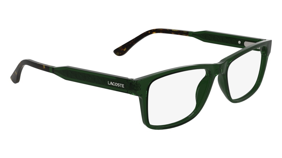 Eyeglasses Lacoste L2977 (301) color transparent green shape rectangle lenses colore - 4