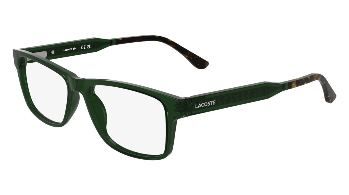 Eyeglasses Lacoste L2977 (301) color transparent green shape rectangle lenses colore - 4