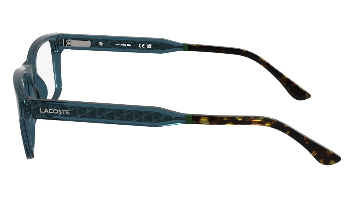 Eyeglasses Lacoste L2977 (410) color transparent blue shape rectangle lenses colore - 2