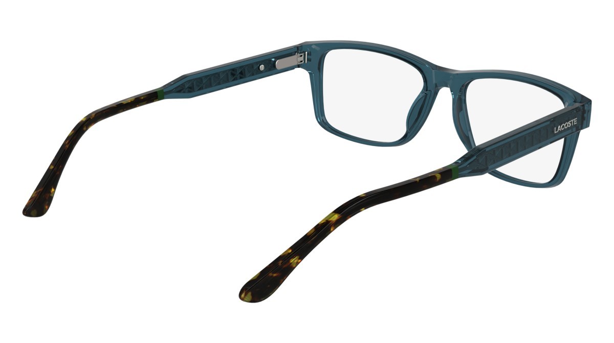 Eyeglasses Lacoste L2977 (410) color transparent blue shape rectangle lenses colore - 2