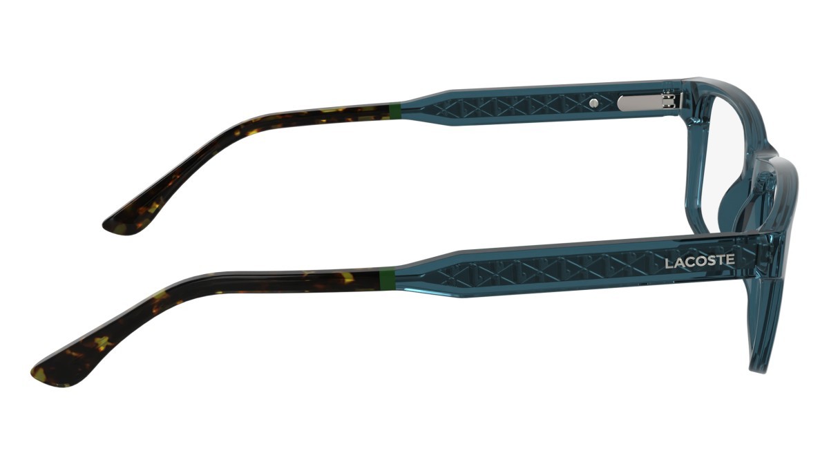 Eyeglasses Lacoste L2977 (410) color transparent blue shape rectangle lenses colore - 2