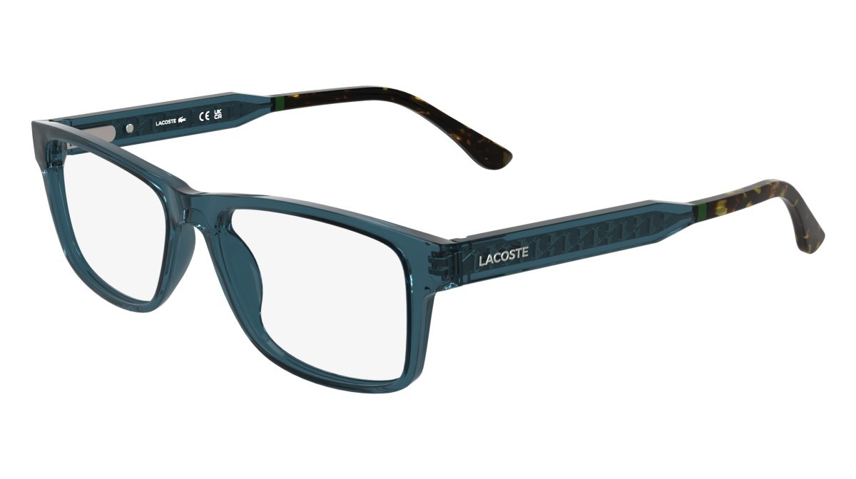 Eyeglasses Lacoste L2977 (410) color transparent blue shape rectangle lenses colore - 2