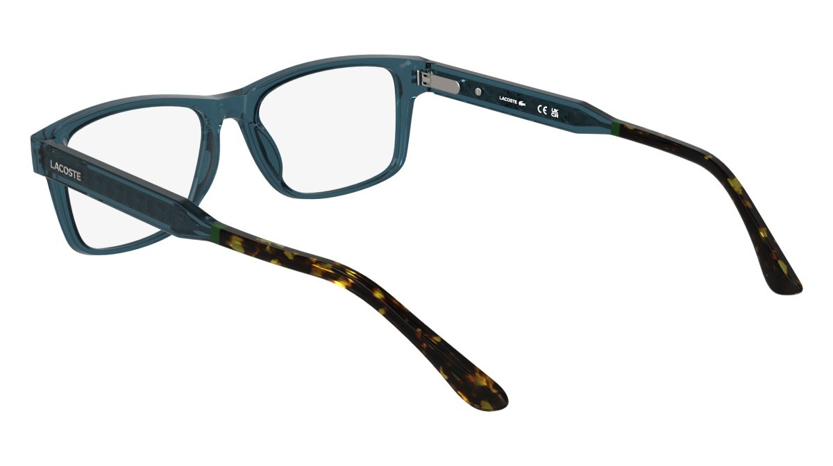 Eyeglasses Lacoste L2977 N (410) color transparent blue shape rectangle 