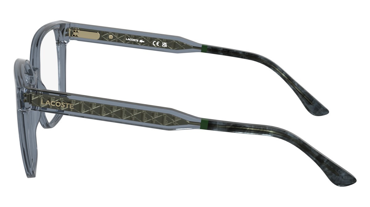 Eyeglasses Lacoste L2978 (035) color transparent grey shape rectangle lenses colore - 4