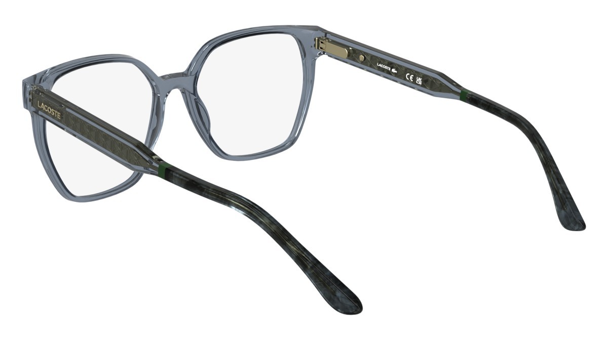 Eyeglasses Lacoste L2978 (035) color transparent grey shape rectangle lenses colore - 4