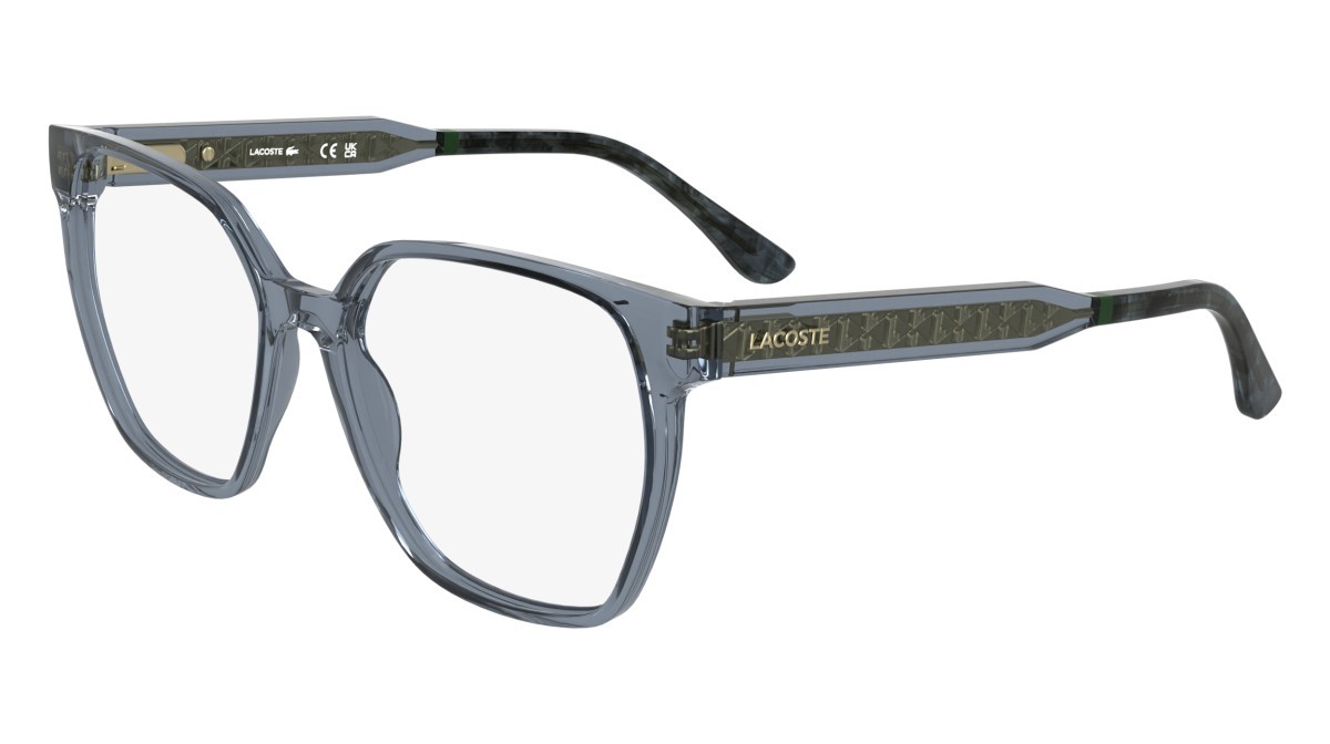 Eyeglasses Lacoste L2978 (035) color transparent grey shape rectangle lenses colore - 4