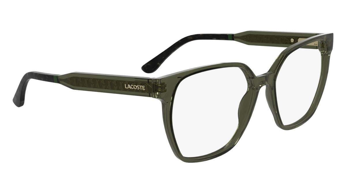 Eyeglasses Lacoste L2978 (275) color transparent khaki shape rectangle lenses colore - 3