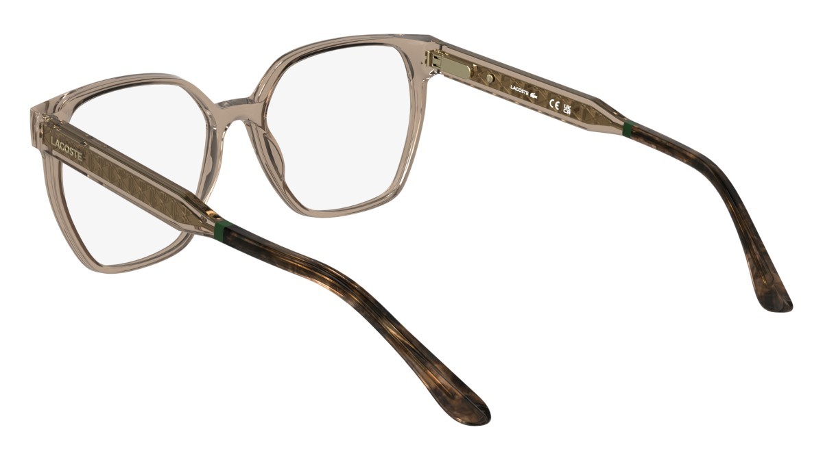 Eyeglasses Lacoste L2978 (662) color transparent rose shape rectangle lenses colore - 2