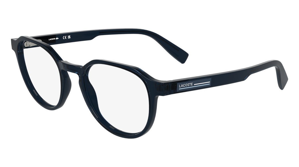 Occhiali da vista Lacoste L2980 (410) colore transparent blue forma rettangolare lenti colore - 3