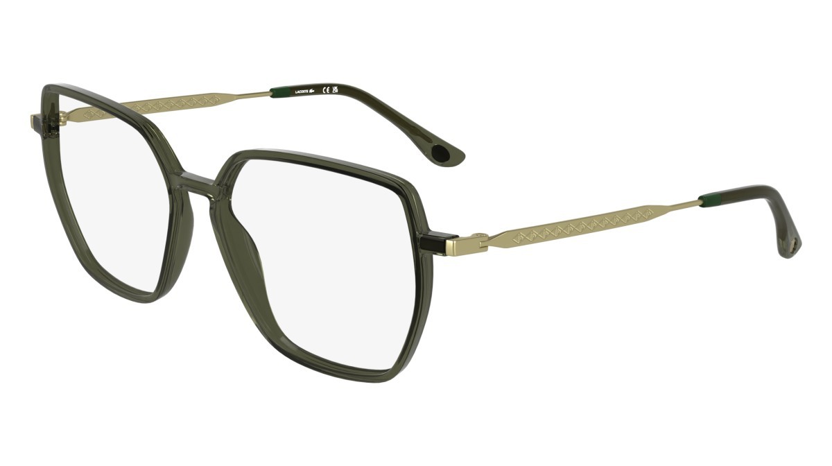 Eyeglasses Lacoste L2981 N (275) color transparent khaki shape rectangle 