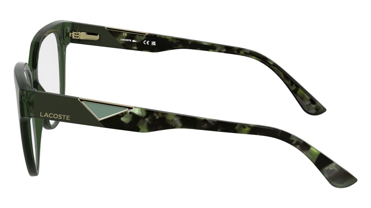 Eyeglasses Lacoste L2982 (301) color transparent green shape rectangle lenses colore - 2