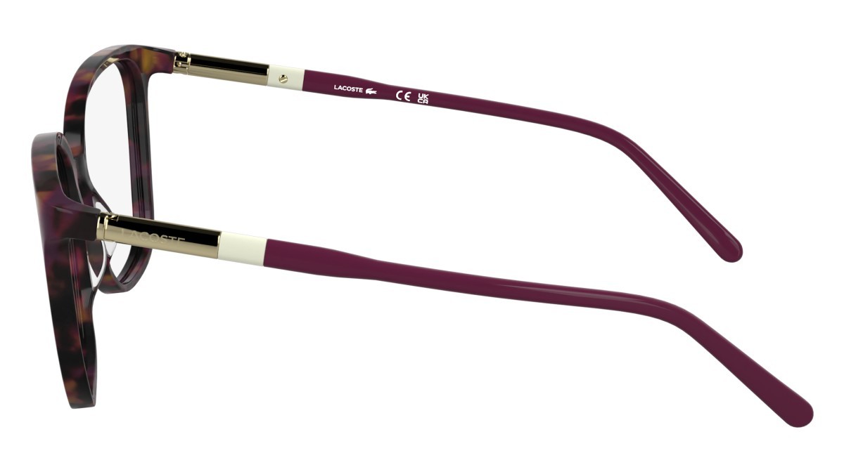 Occhiali da vista Lacoste L2985 (211) colore havana purple forma rettangolare lenti colore - 4