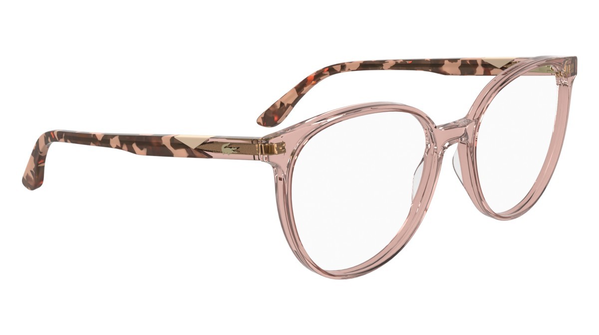 Eyeglasses Lacoste L2987 (662) color transparent rose shape rectangle lenses colore - 2