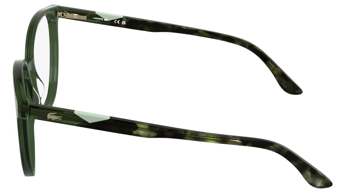 Eyeglasses Lacoste L2987 N (301) color transparent green shape rectangle 