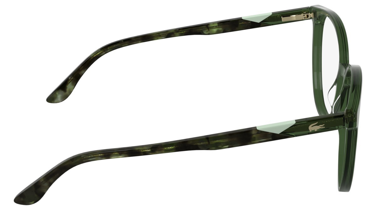 Eyeglasses Lacoste L2987 N (301) color transparent green shape rectangle 