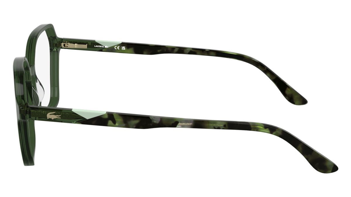 Eyeglasses Lacoste L2988 (301) color transparent green shape rectangle lenses colore - 1
