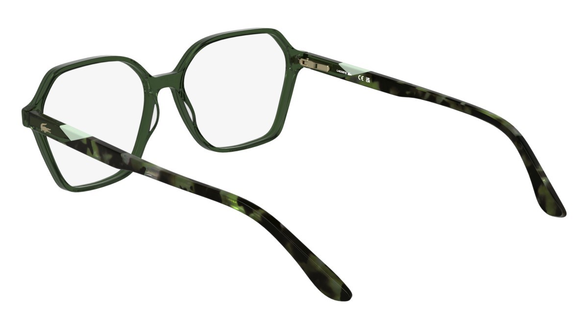 Eyeglasses Lacoste L2988 (301) color transparent green shape rectangle lenses colore - 1