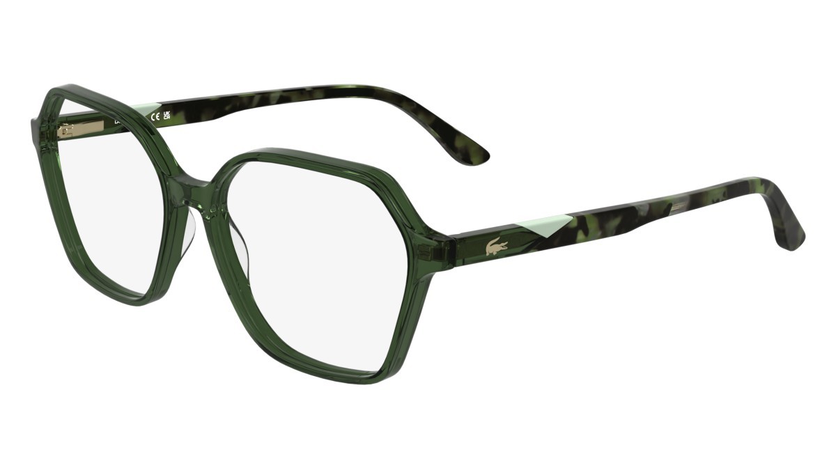 Eyeglasses Lacoste L2988 (301) color transparent green shape rectangle lenses colore - 1