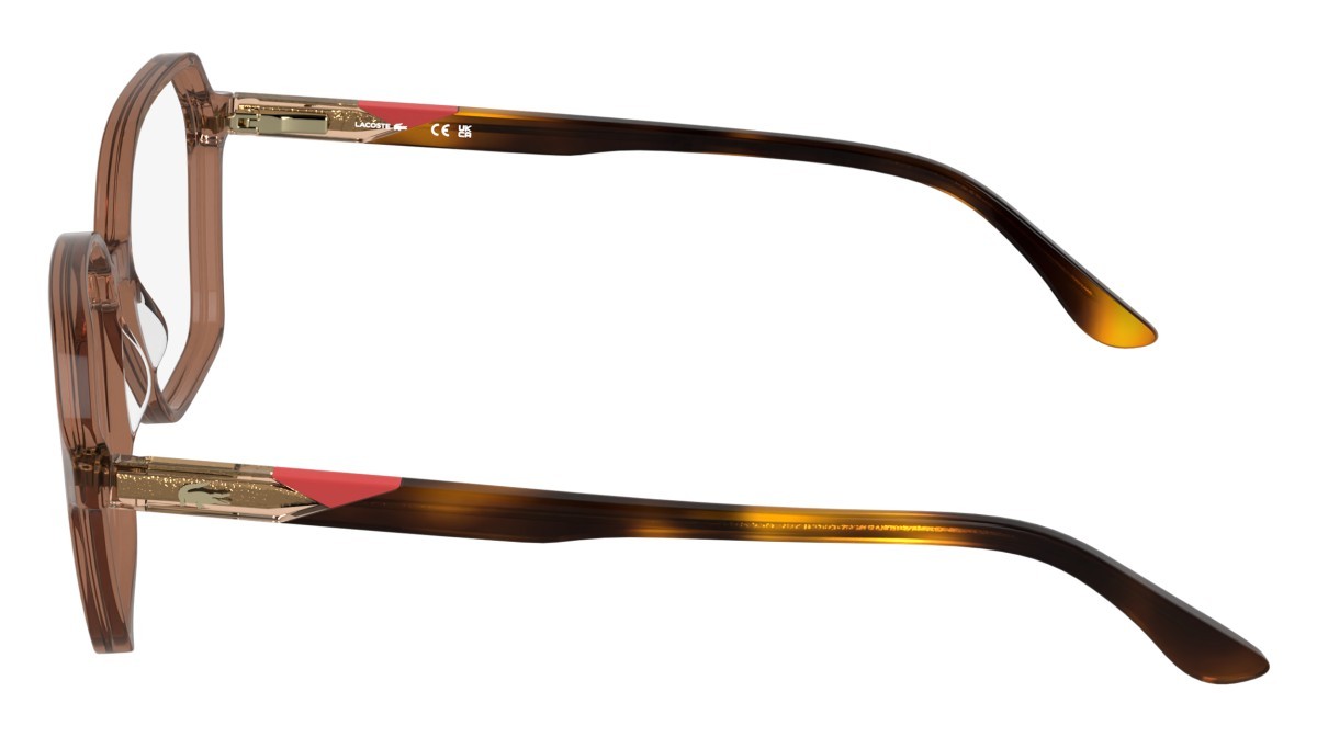 Eyeglasses Lacoste L2988 N (210) color transparent light brown shape rectangle 