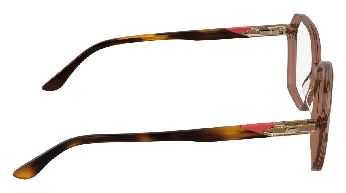 Eyeglasses Lacoste L2988 N (210) color transparent light brown shape rectangle 