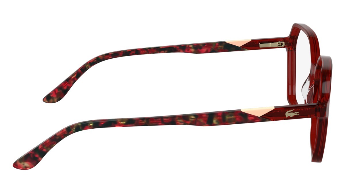 Eyeglasses Lacoste L2988 N (615) color trasnparent red shape rectangle 