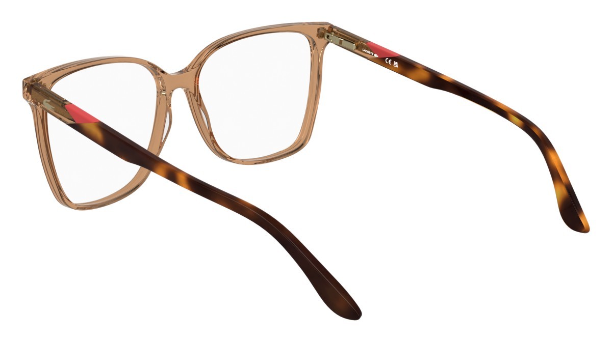 Eyeglasses Lacoste L2989 N (210) color transparent light brown shape rectangle 