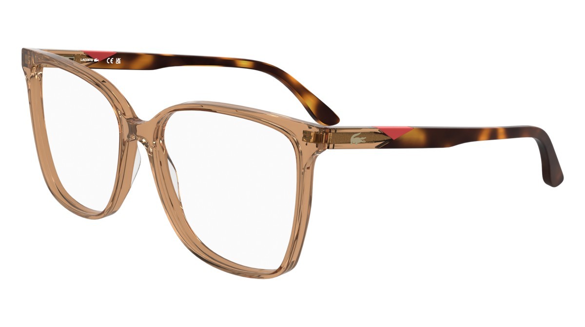 Eyeglasses Lacoste L2989 N (210) color transparent light brown shape rectangle 