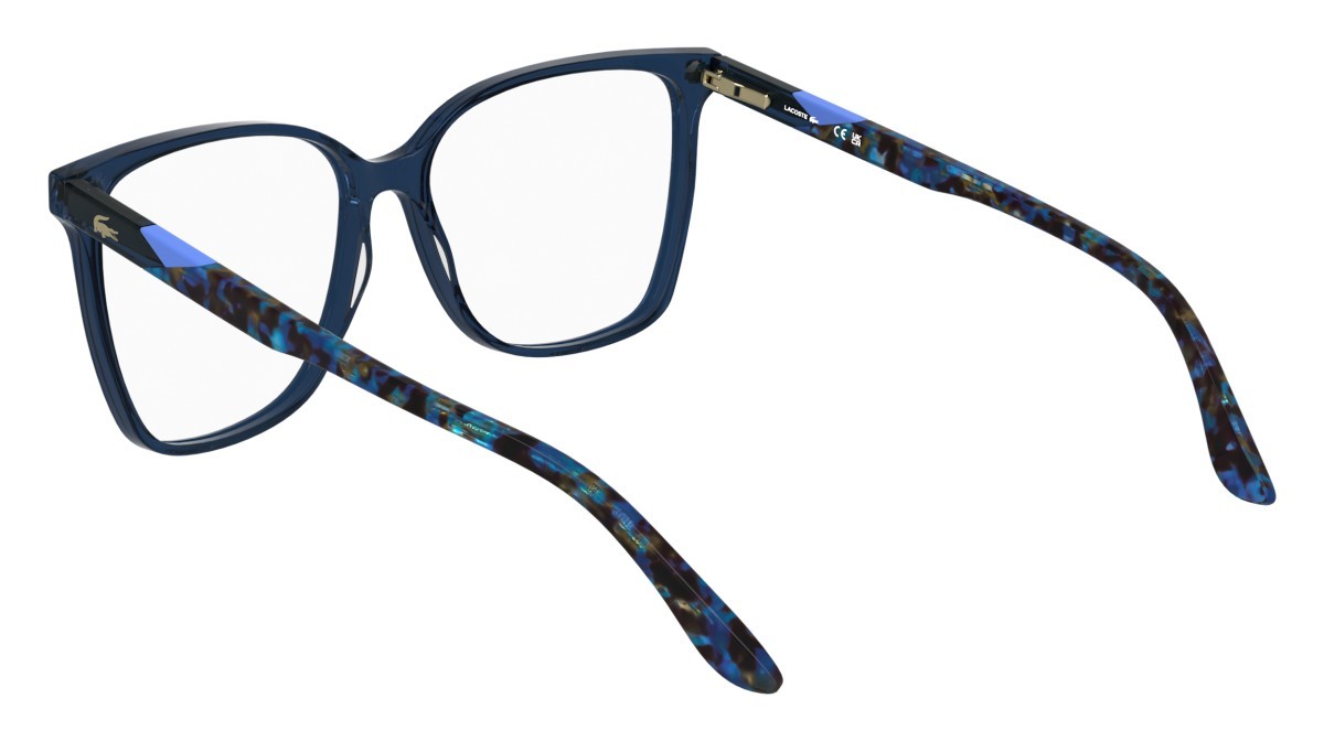 Eyeglasses Lacoste L2989 N (410) color transparent blue shape rectangle 