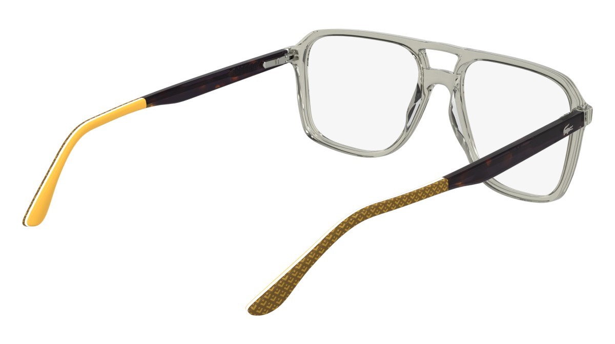Eyeglasses Lacoste L2991 (035) color transparent grey shape aviator lenses colore - 2