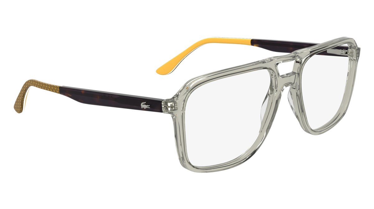 Eyeglasses Lacoste L2991 (035) color transparent grey shape aviator lenses colore - 2