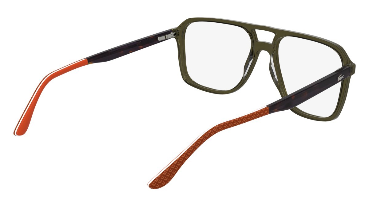 Eyeglasses Lacoste L2991 (275) color transparent khaki brown shape aviator lenses colore - 3