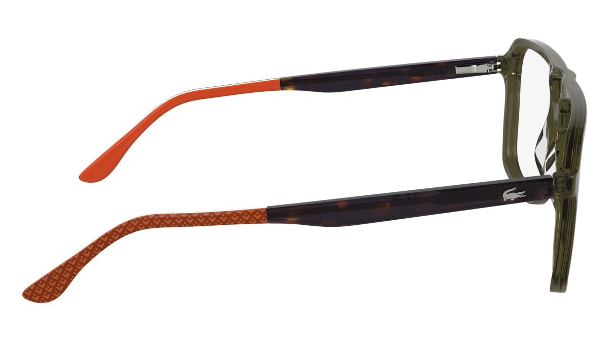Eyeglasses Lacoste L2991 (275) color transparent khaki brown shape aviator lenses colore - 3