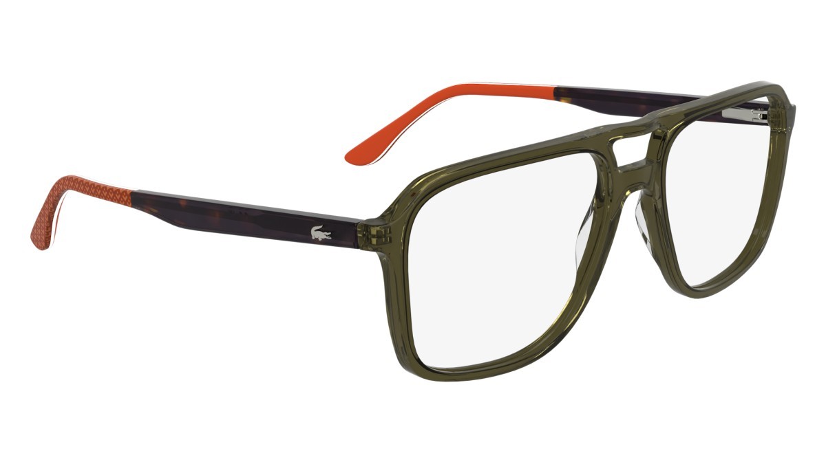 Eyeglasses Lacoste L2991 (275) color transparent khaki brown shape aviator lenses colore - 3